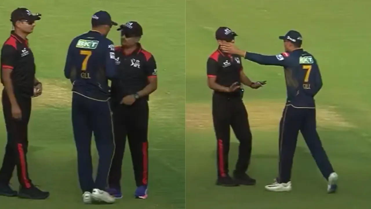 Shubman Gill fight with umpire
